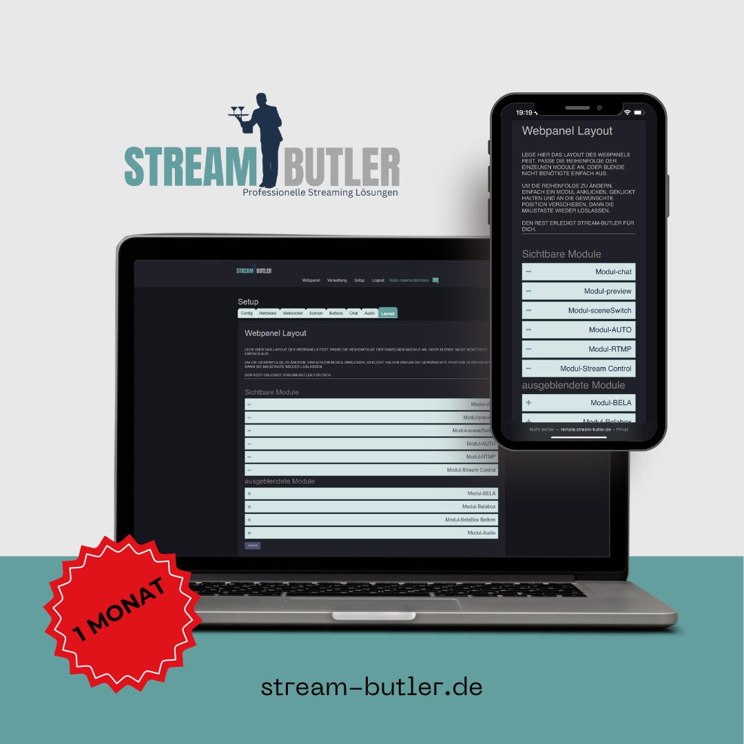1-Monatiges Abo Stream-Butler